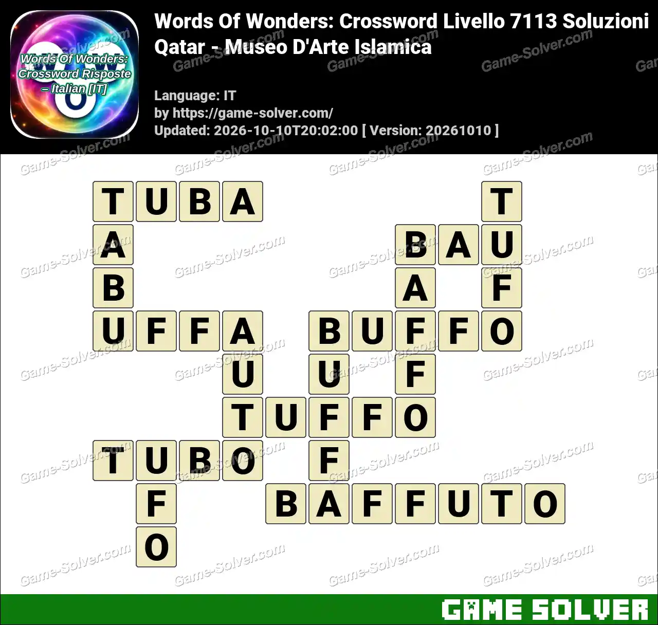 Words Of Wonders: Crossword Livello 7113 Soluzioni – Qatar – Museo D’Arte Islamica